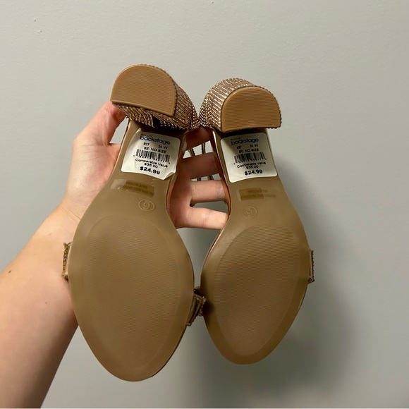 Pink Rhinestone Block Heels - Picture 4 of 5